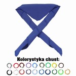Chusta bawełniana -- harcerska mundurowa wykończona łańcuszkiem (overlock)