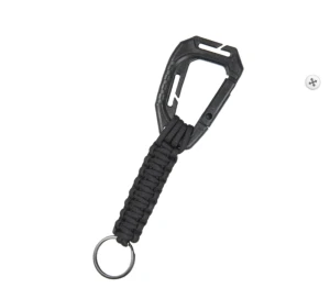 Karabińczyk z linką paracord black