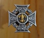 Krzyż harcerski z nabitą złotą lilijką 