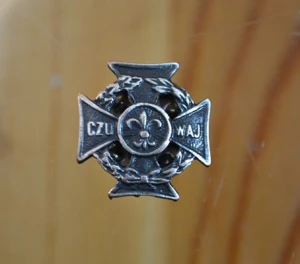 Miniaturka krzyża harcerskiego na zatrzask 